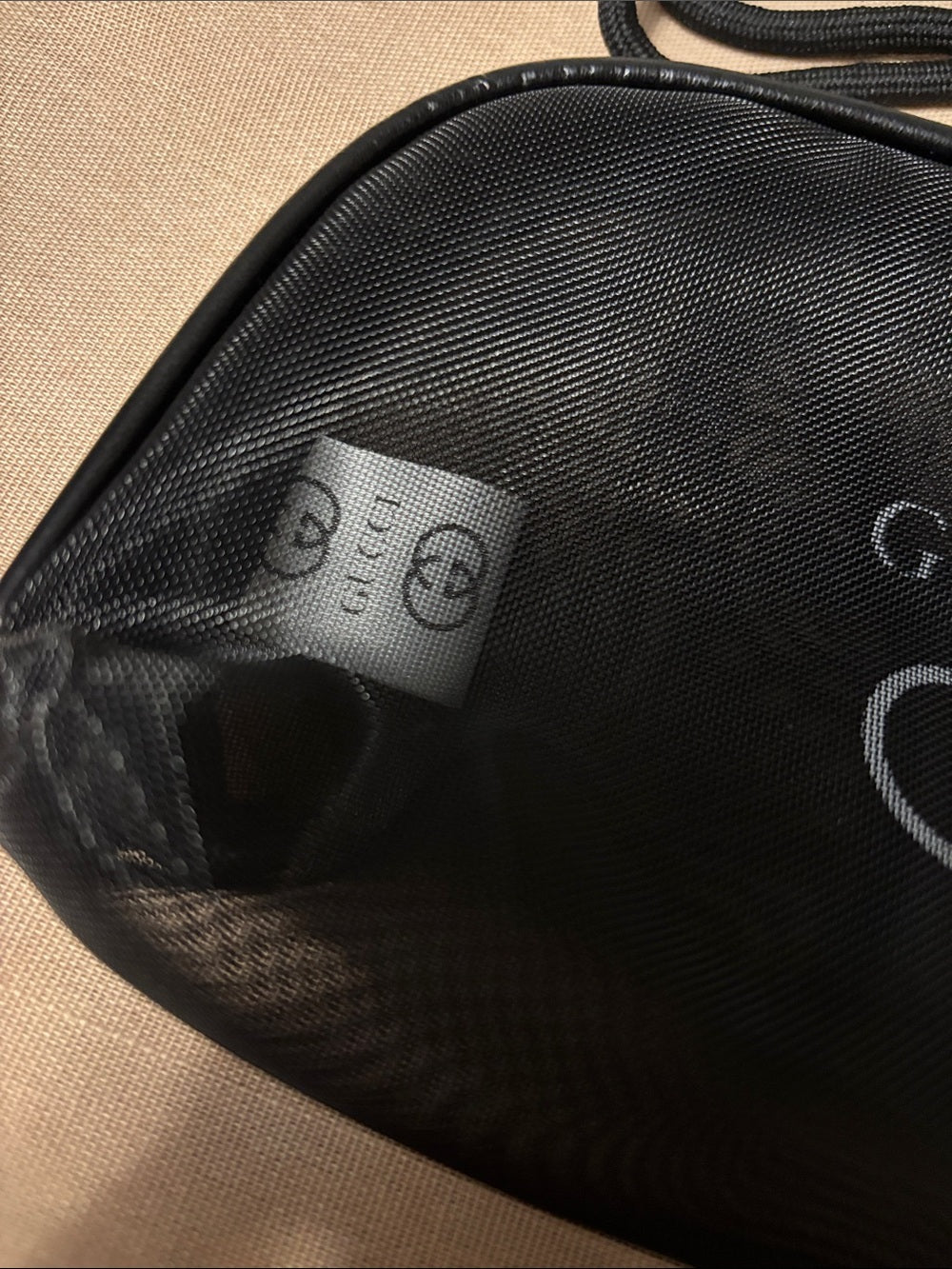 Designer Black Mesh Cosmetic Pouch