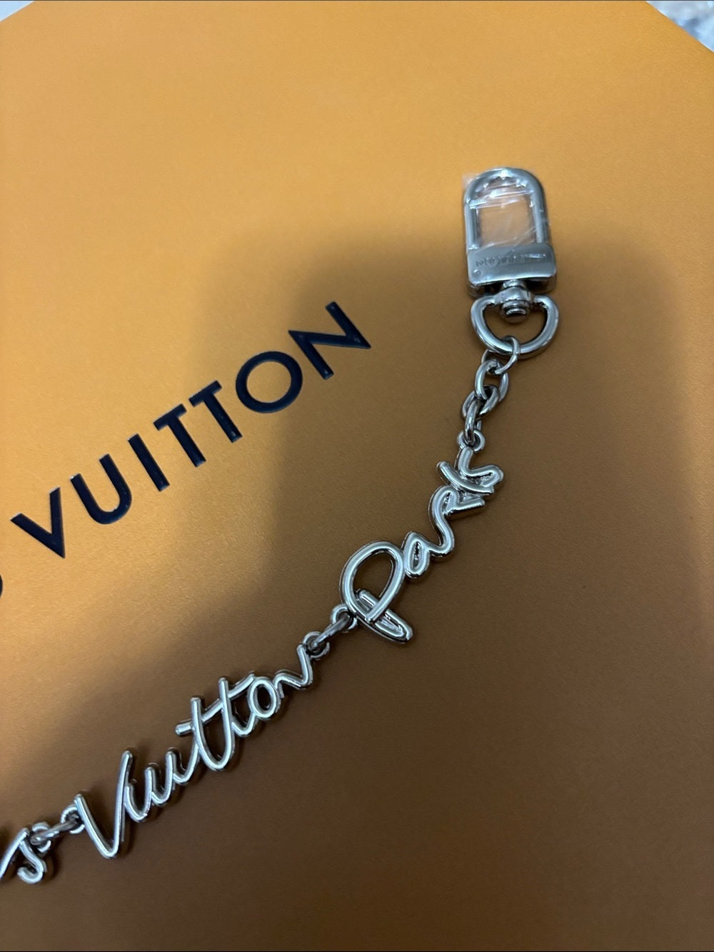 LV Silver Script Chain