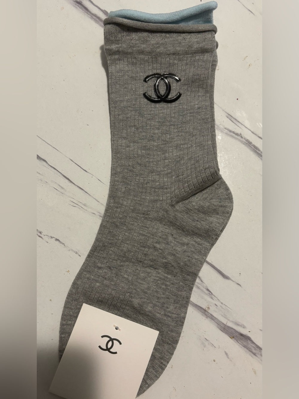 CC Ribbed Socks with Black Logo