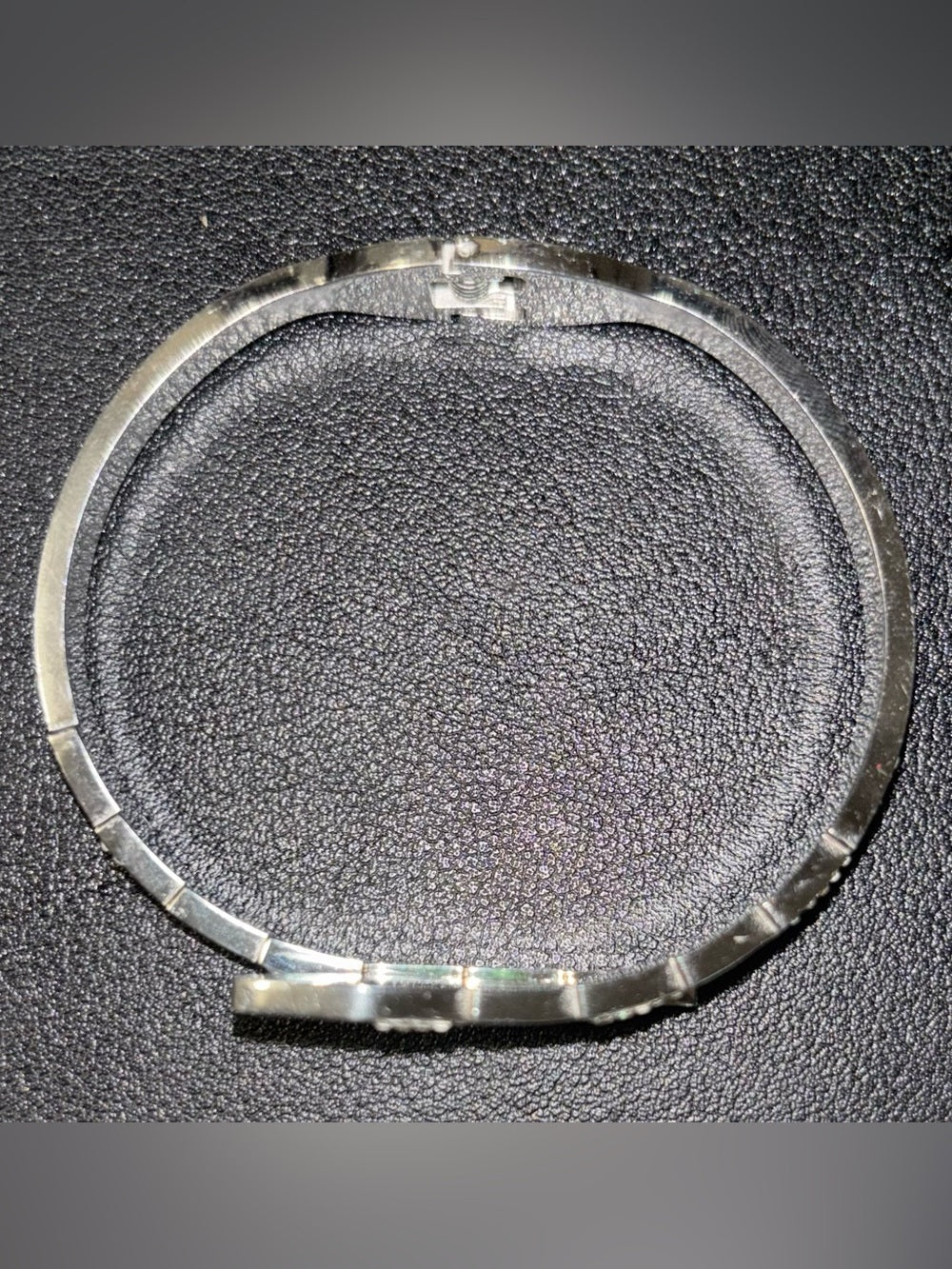 White and Silver Diamond Hinged Bracelet