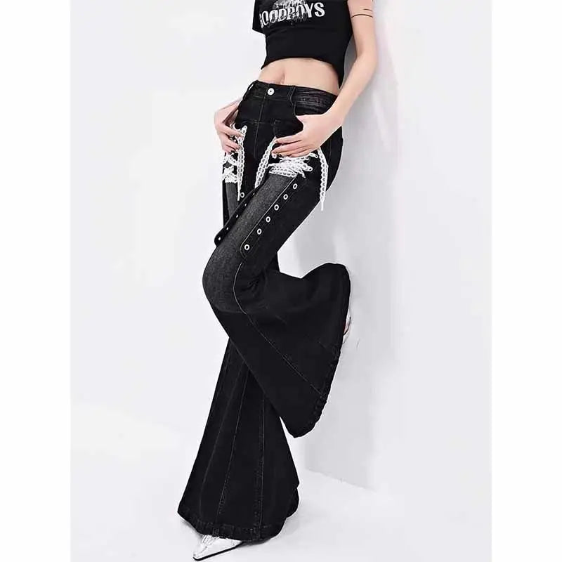 Noir Corset Flare Jeans