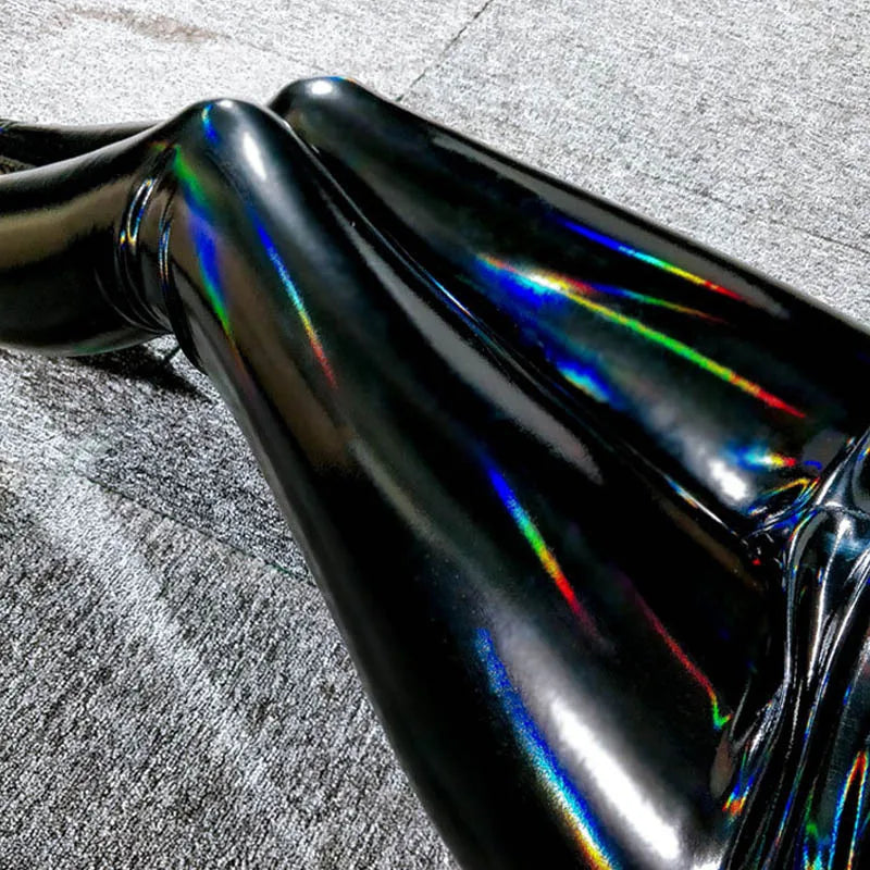 Prism Pulse Holographic Plus Sized Leggings