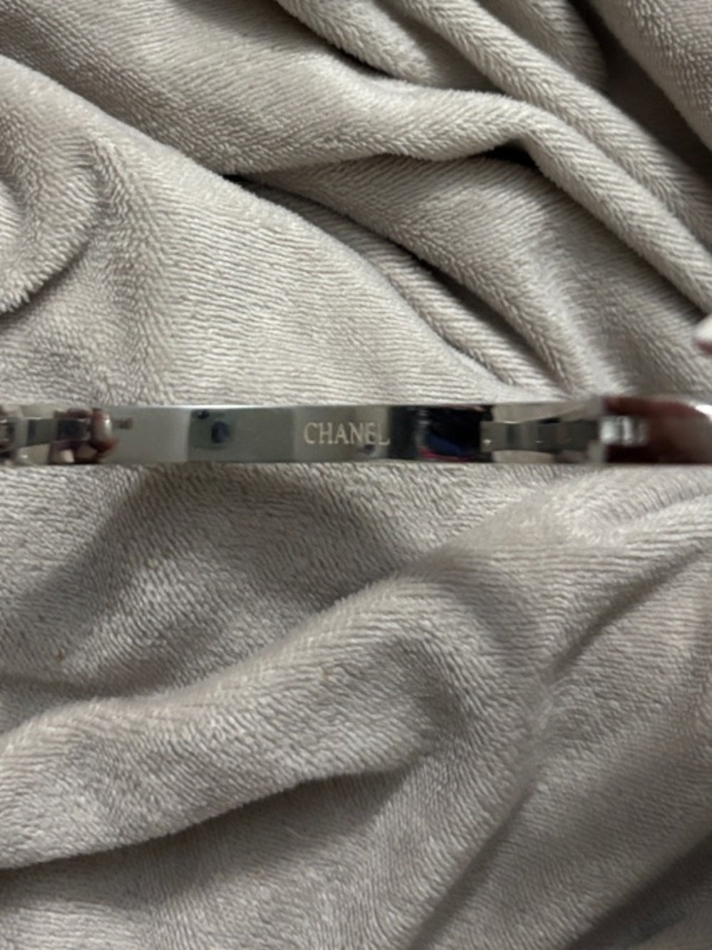 Silver-Tone CC & Diamond Bangle