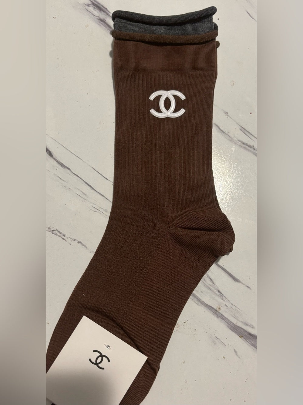 CC Ribbed Socks with Cream Logo