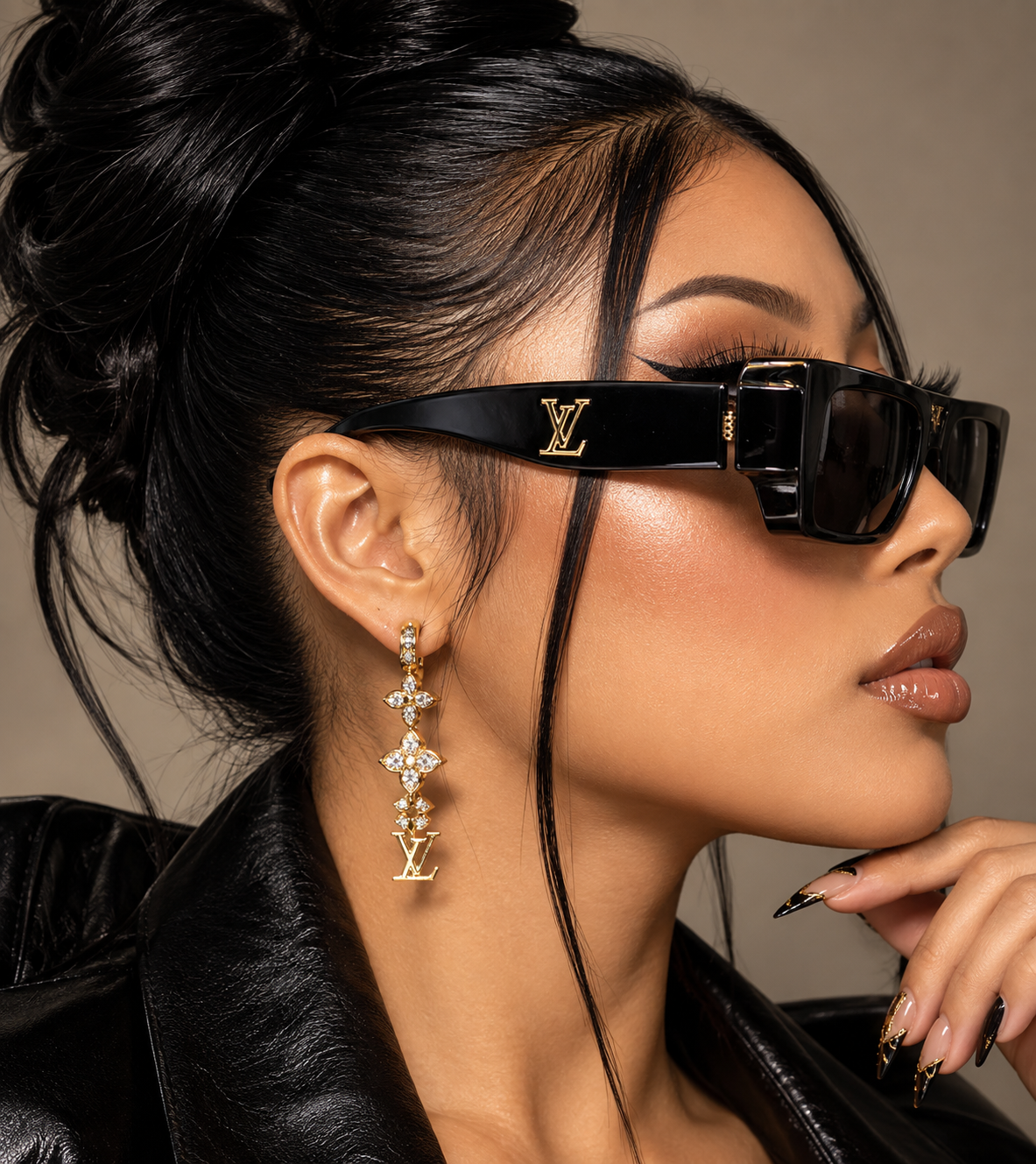 Louis Vuitton Black & Gold Statement Sunglasses