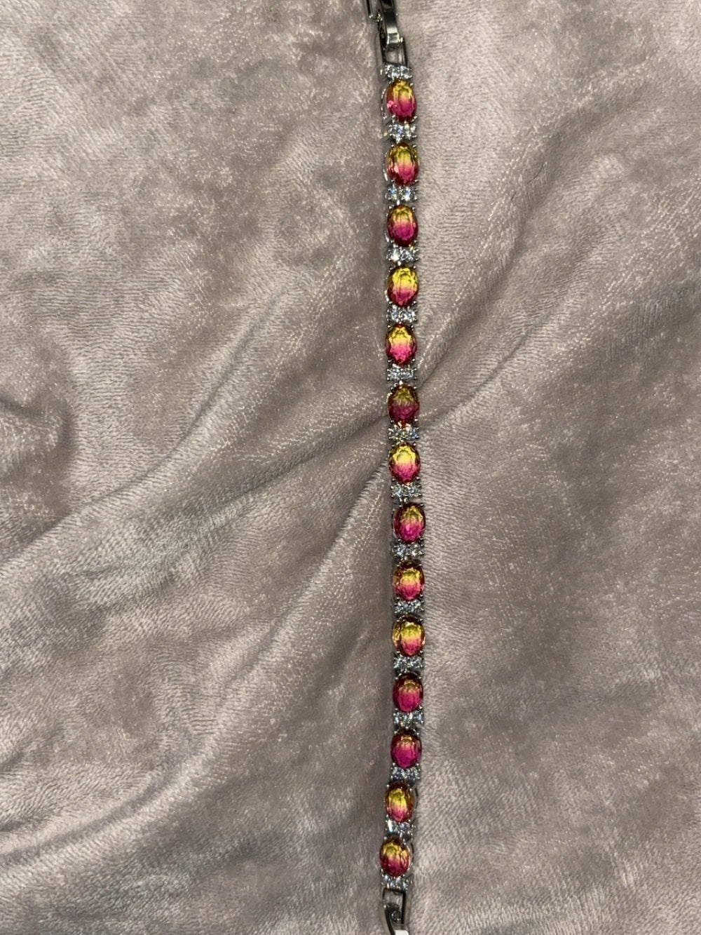 Scarlet Rose Gradient White Gold Plated Bracelet