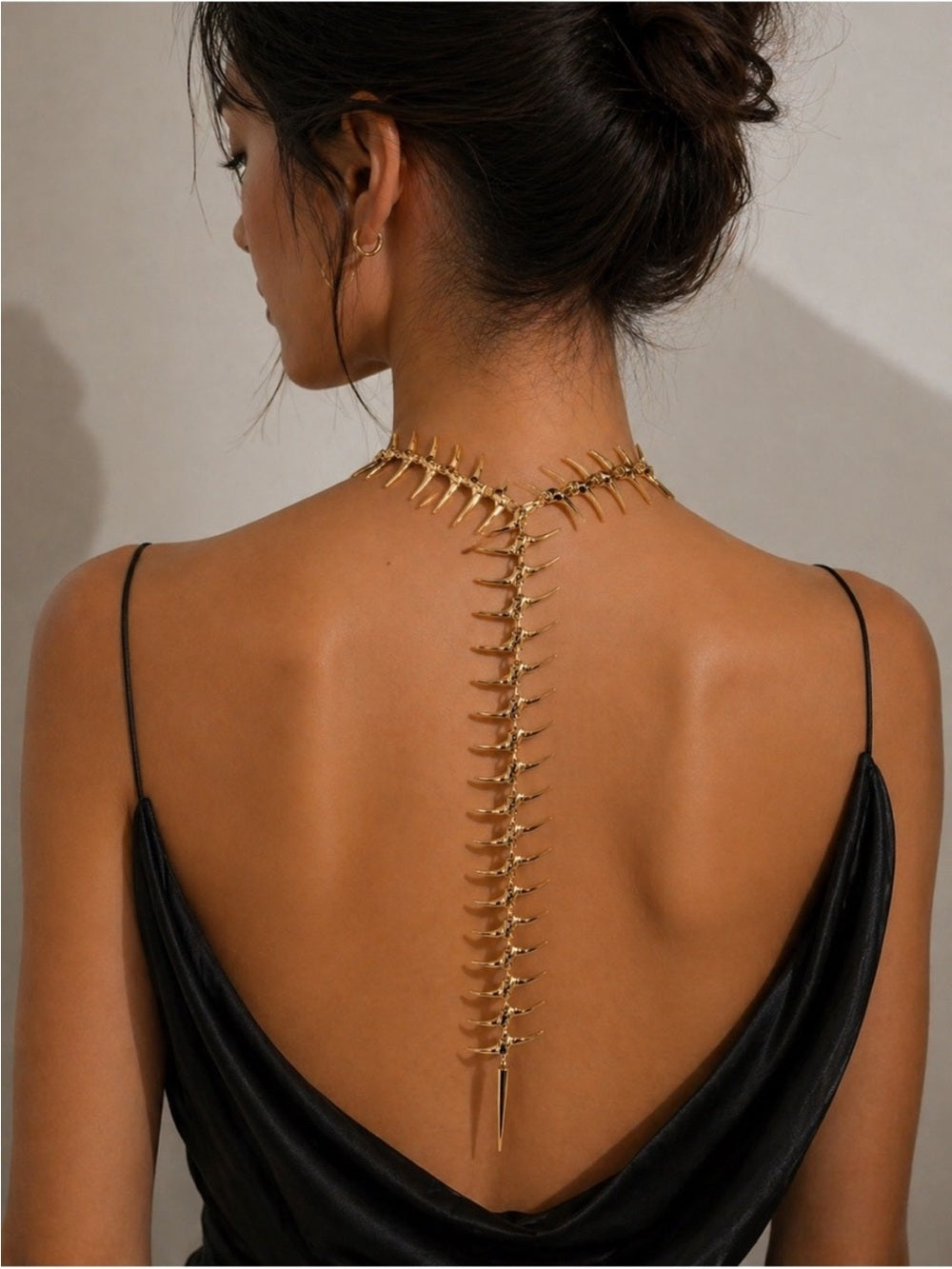 She’s Edgy Gold Spine Back Necklace