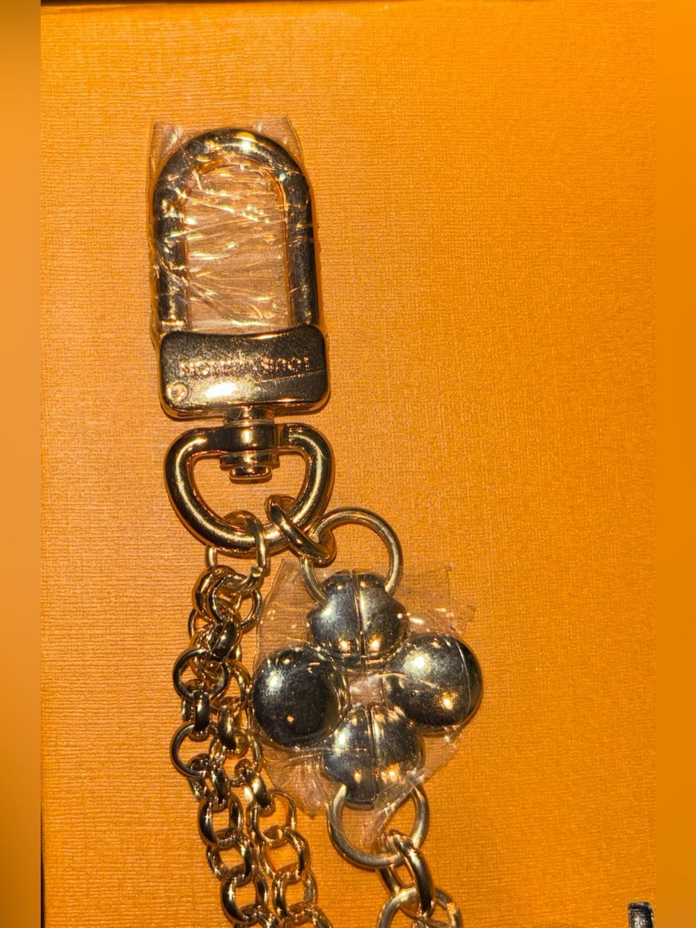 LV Two-Tone Floral Layered Purse Chain