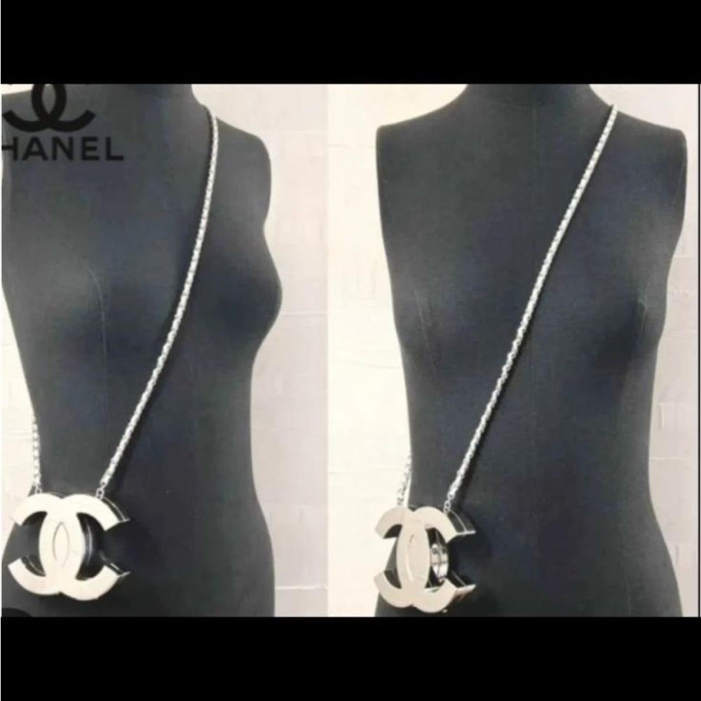 Metallic Silver Logo Crossbody