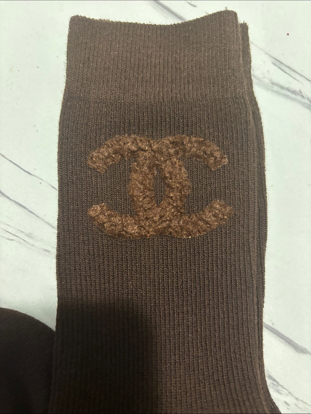 Brown CC Logo Crew Socks