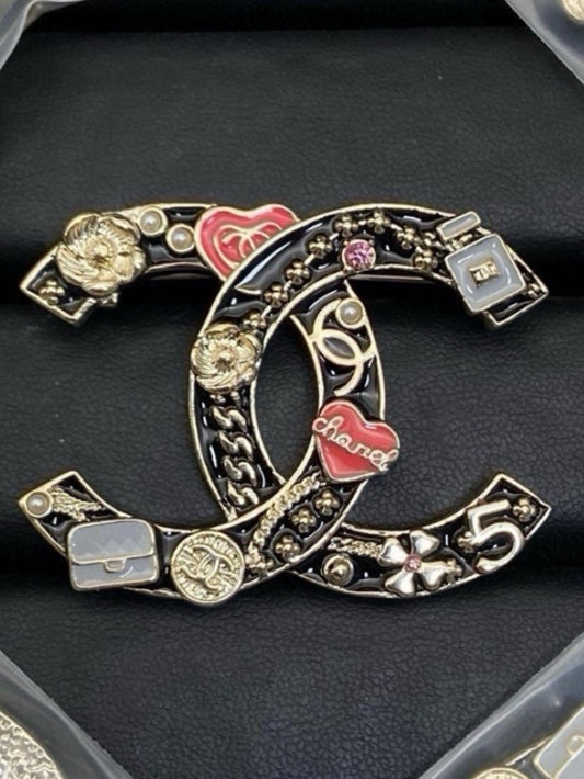 Interlocking CC Brooch