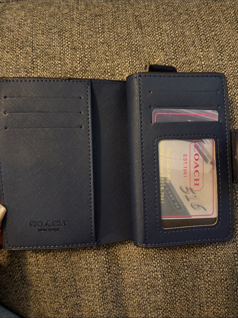 Coach Leather Wallet with Red Cherry Print