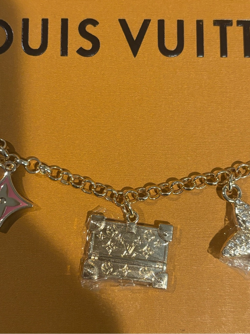 LV Gold-Tone Monogram Charm