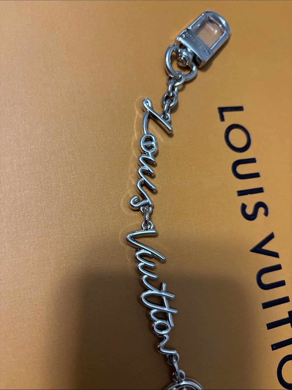 LV Silver Script Chain