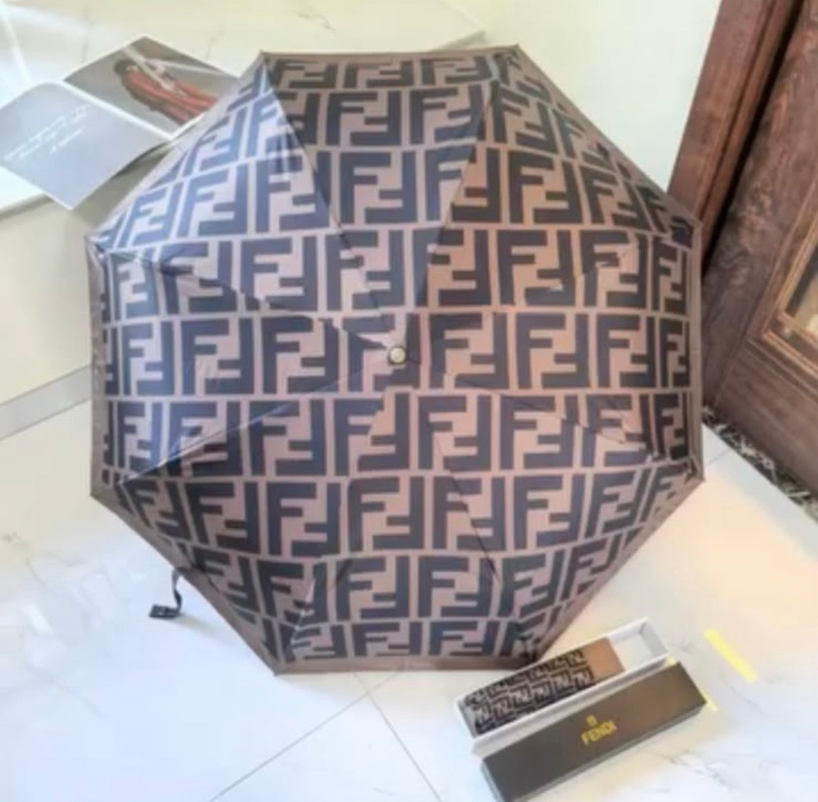 Luxury-Inspired Designer Print Automatic Umbrella