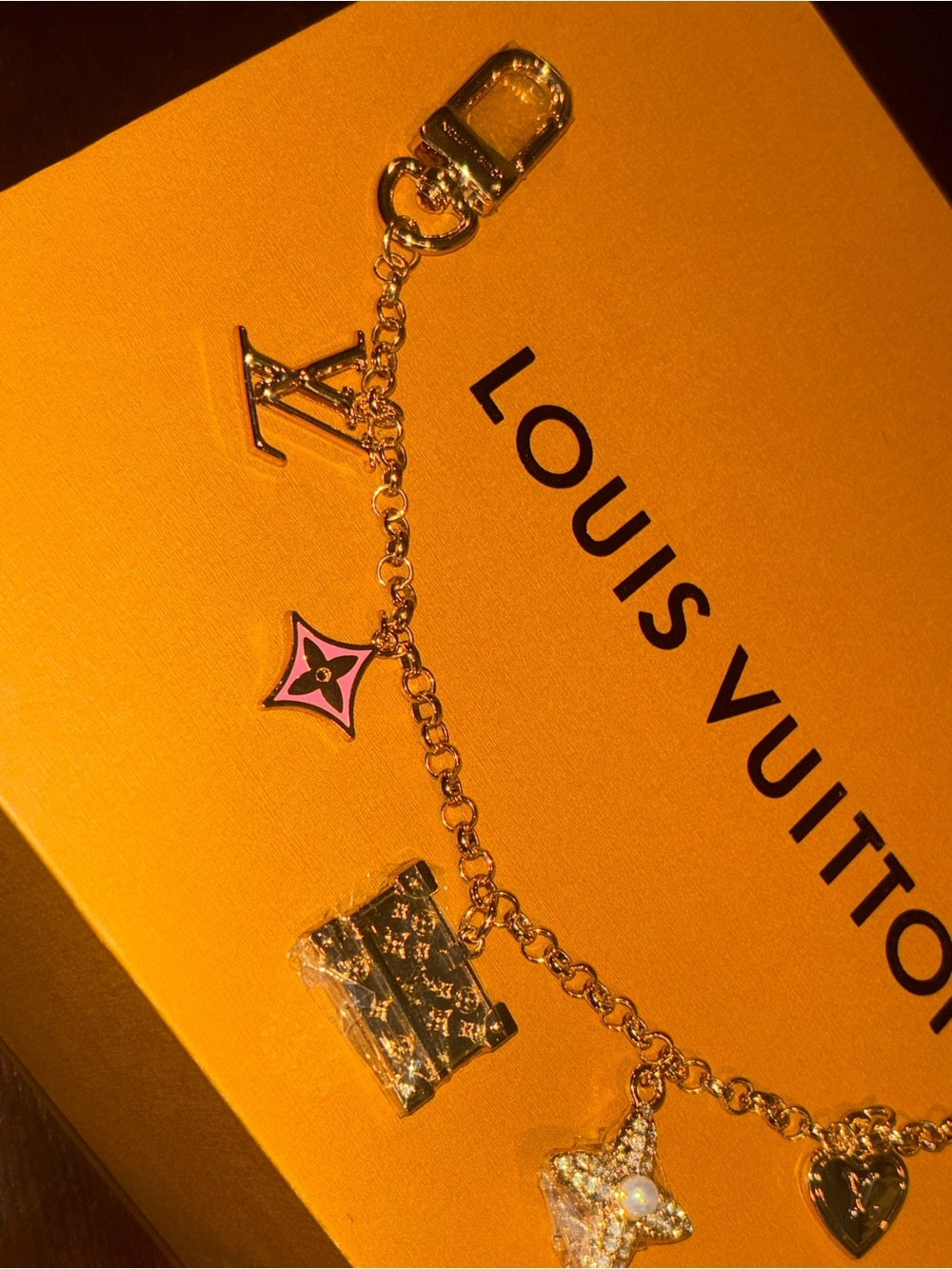 LV Gold-Tone Monogram Charm