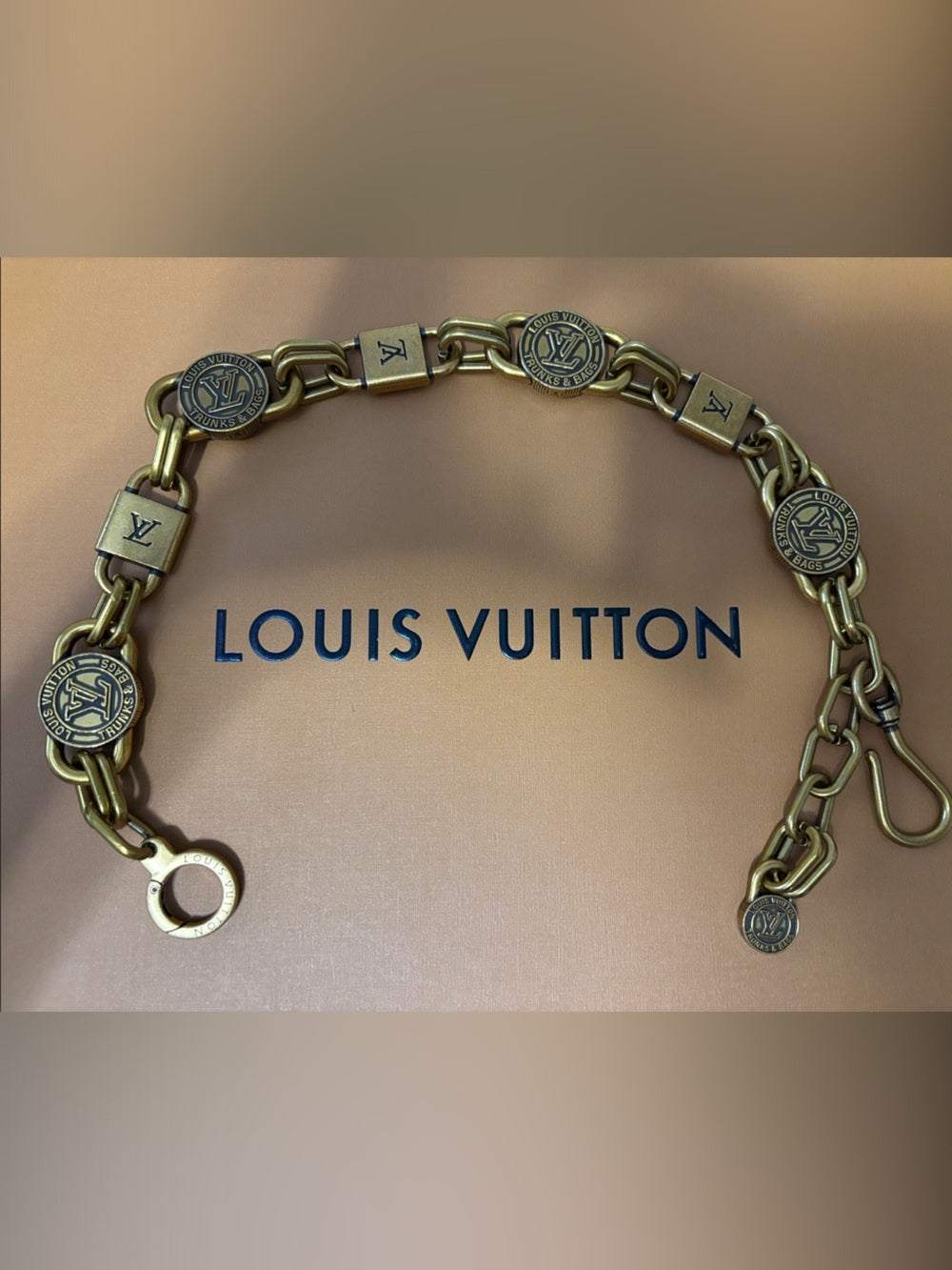 LV Gold-Tone Medallion Chain