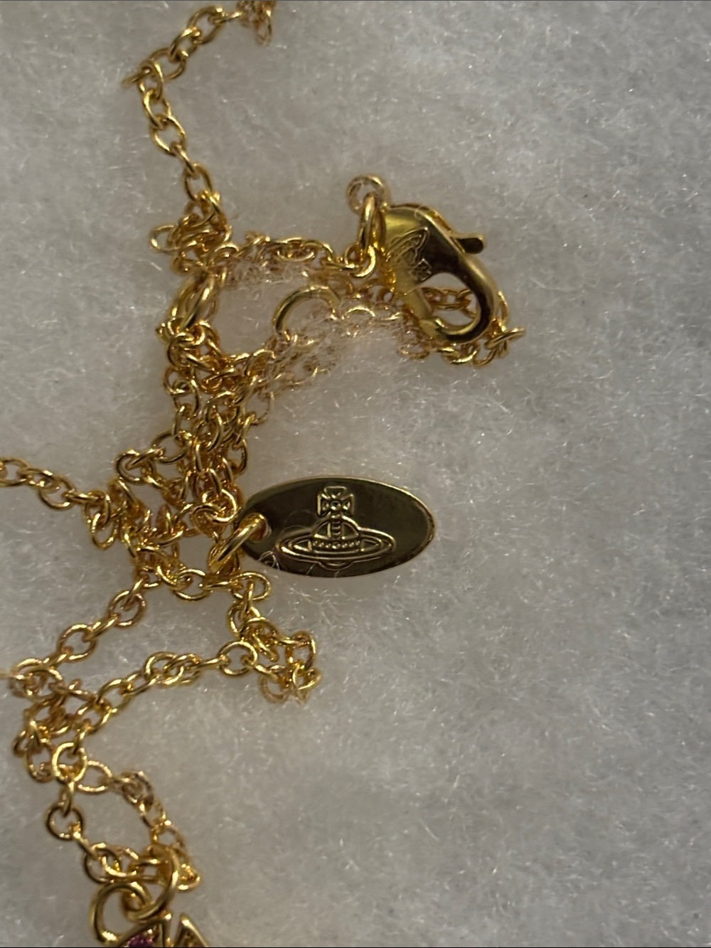 Vivienne Gold Necklace with Hot Pink Heart Pendant and Accent Stones