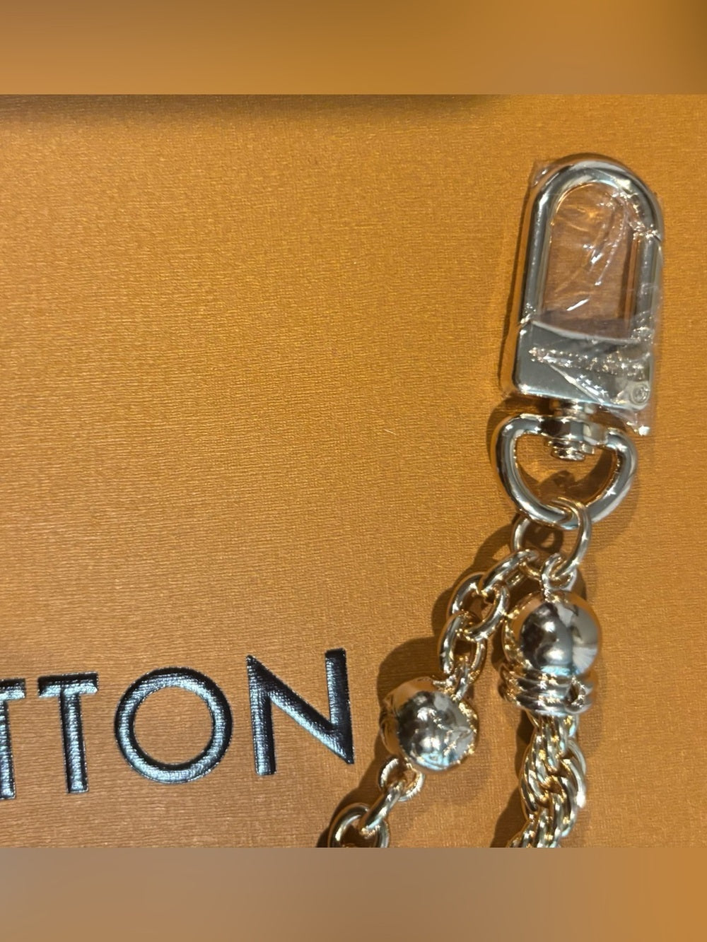LV Gold and White Pearl Chain Necklace