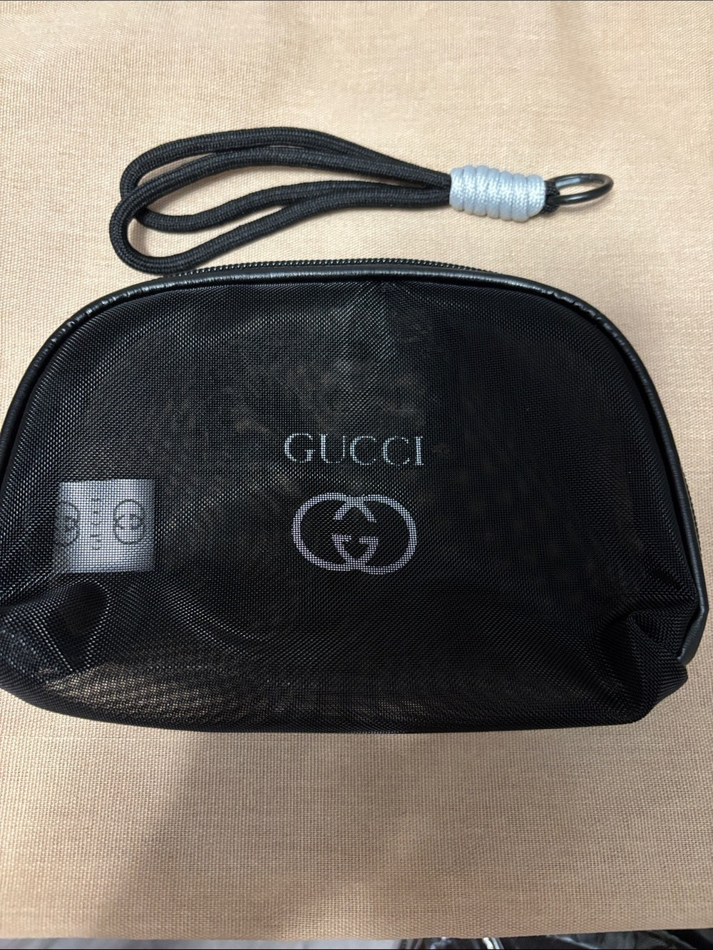 Designer Black Mesh Cosmetic Pouch
