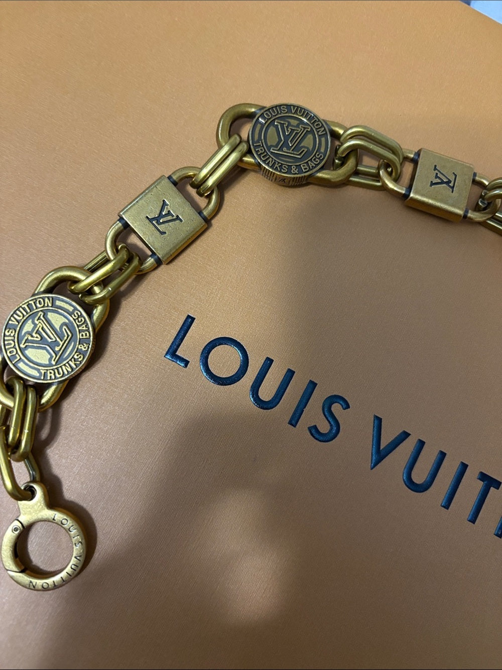 LV Gold-Tone Medallion Chain