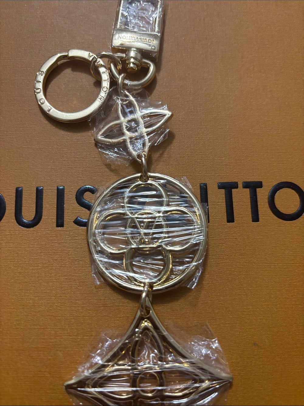 LV Gold-tone Monogram Key Charm