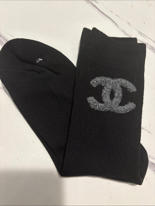 Black CC Logo Crew Socks
