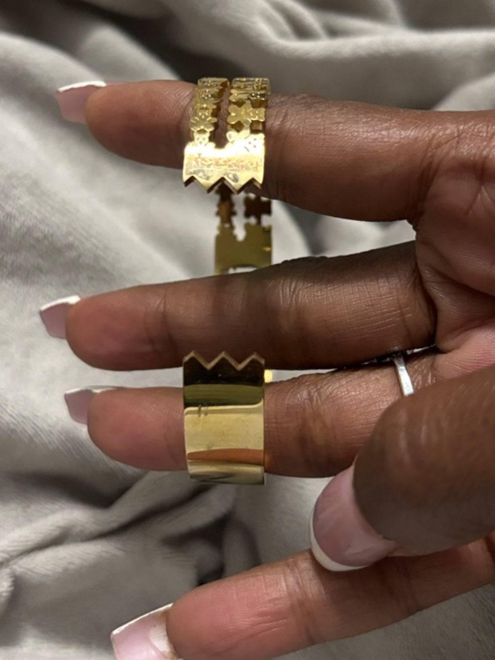 Gold Teddy Bear Link Bangle Bracelet