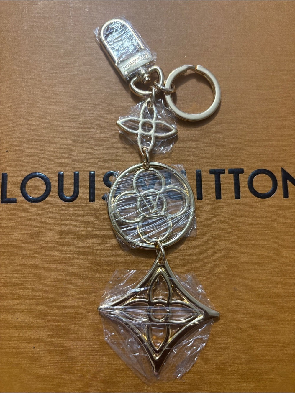 LV Gold-tone Monogram Key Charm
