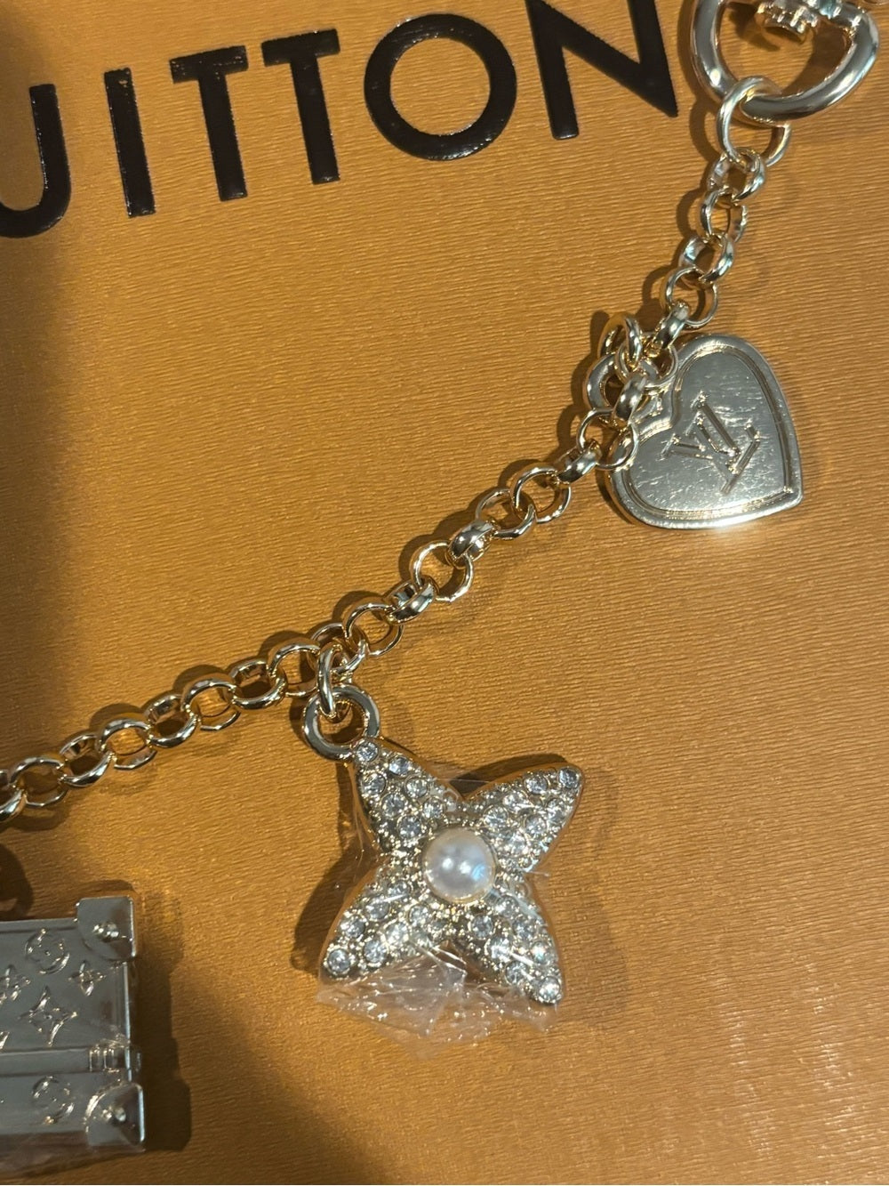 LV Gold-Tone Monogram Charm