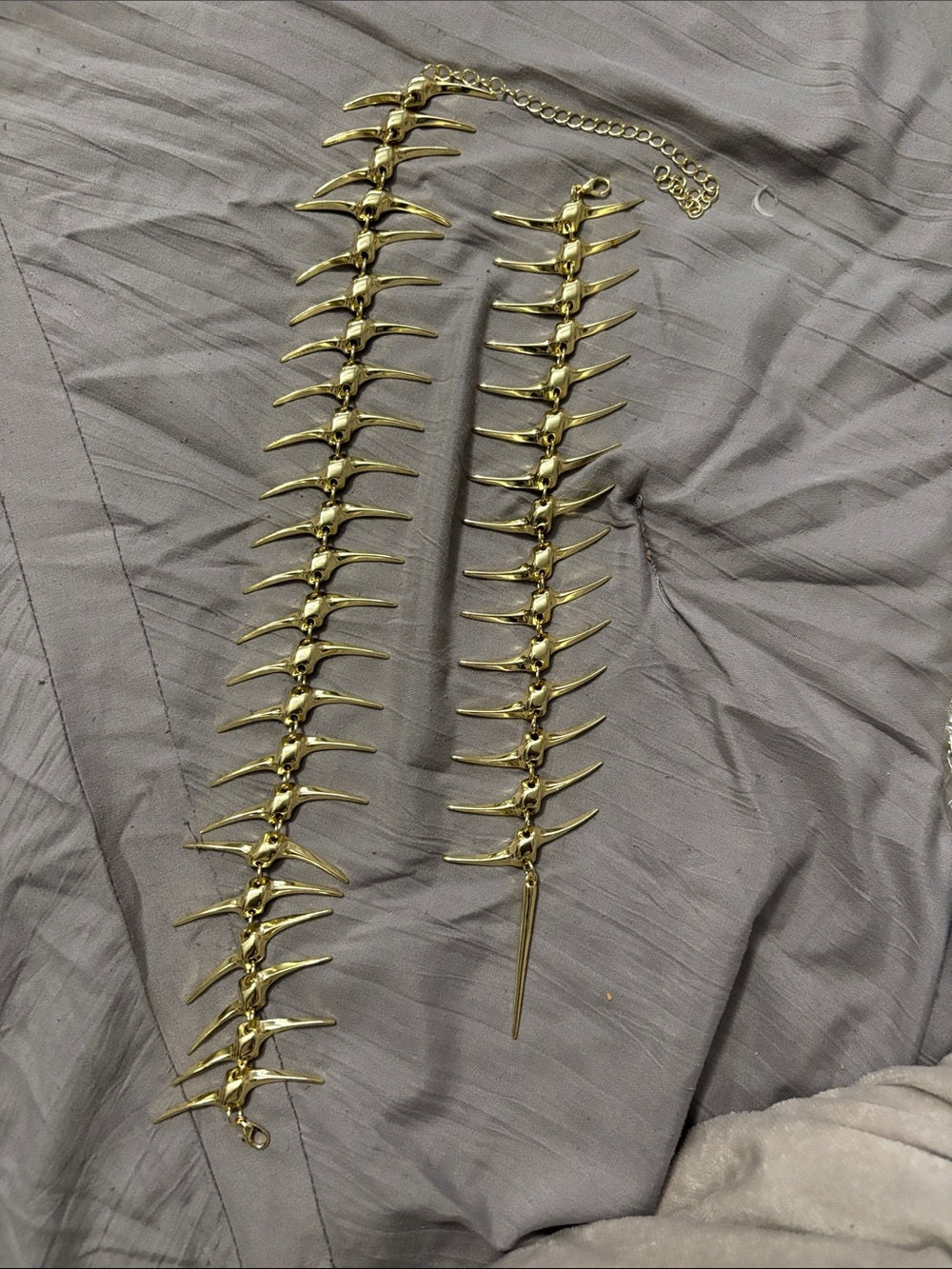 She’s Edgy Gold Spine Back Necklace