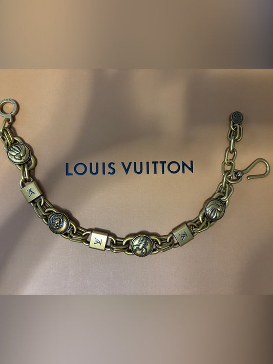 LV Gold-Tone Medallion Chain