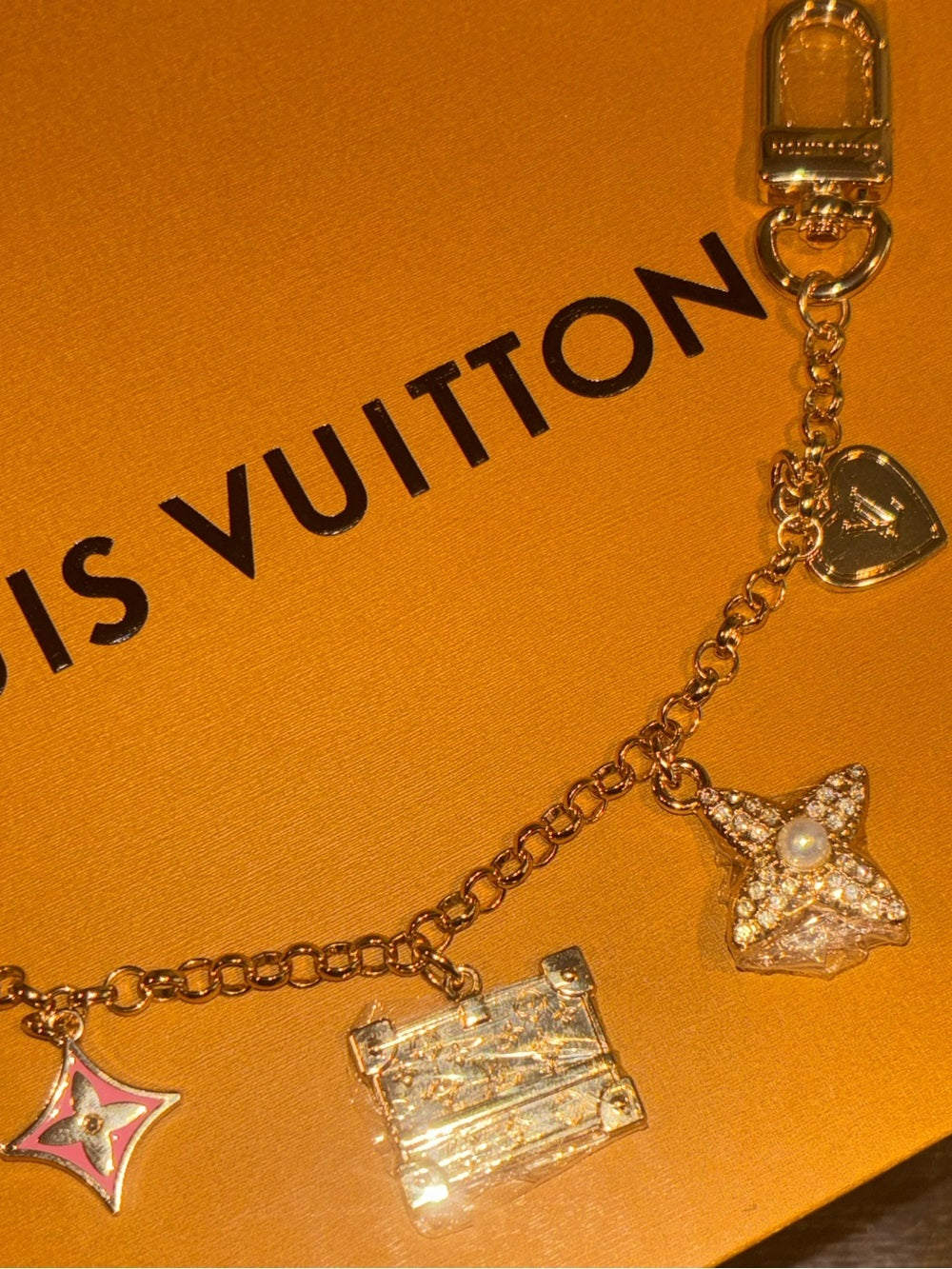 LV Gold-Tone Monogram Charm