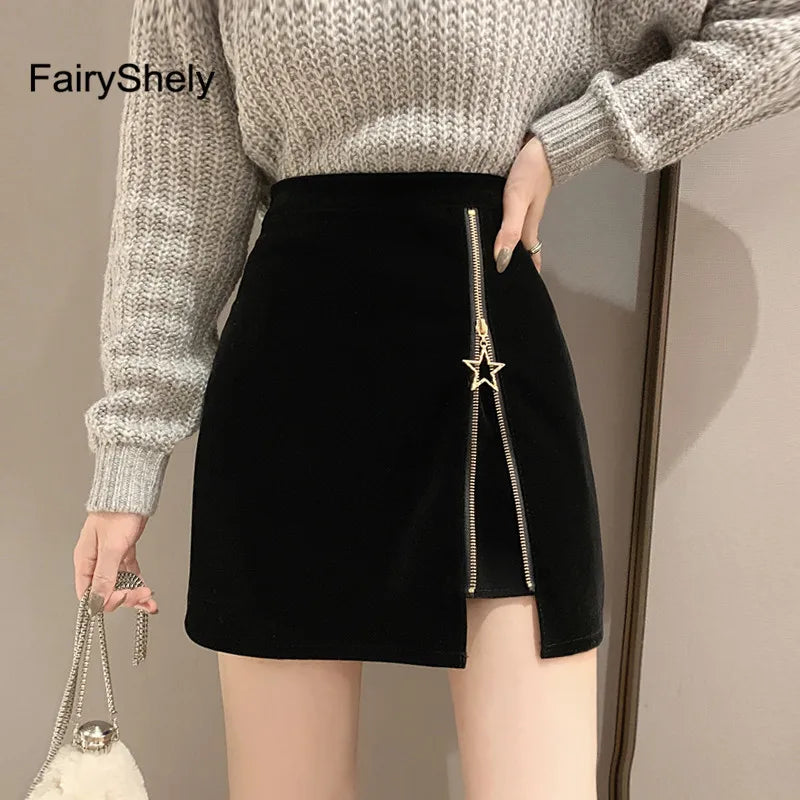 Midnight Star Zip Mini Skirt