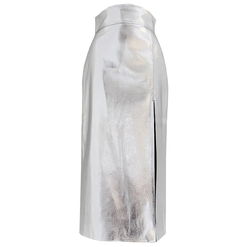 Luxe Metallic Midi Skirt