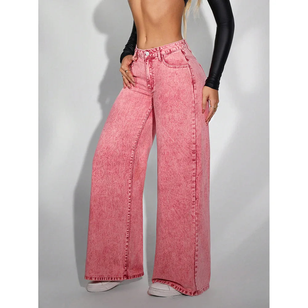 Rosé Revival Wide-Leg Jeans