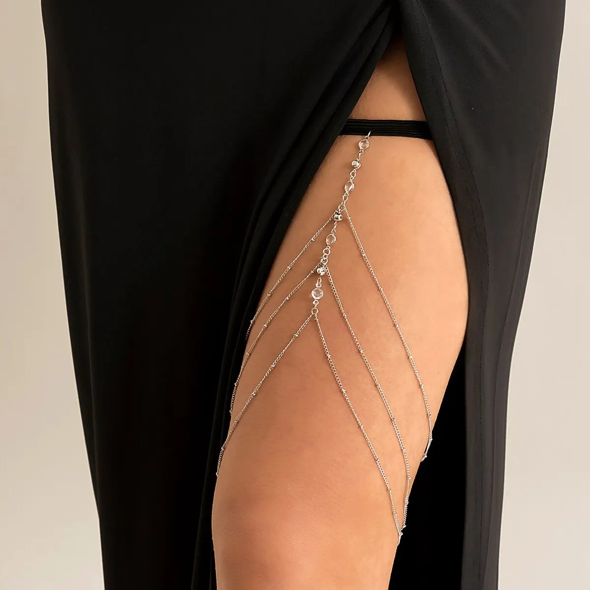 Luxe Cascade Crystal Leg Chain
