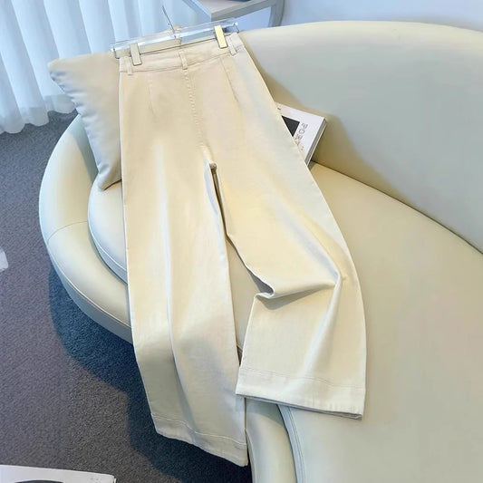 Ivory Icon Wide-Leg Jeans