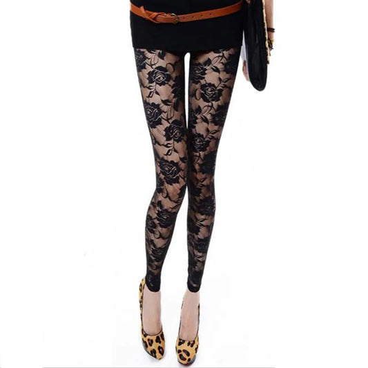 Midnight Rose Lace Leggings