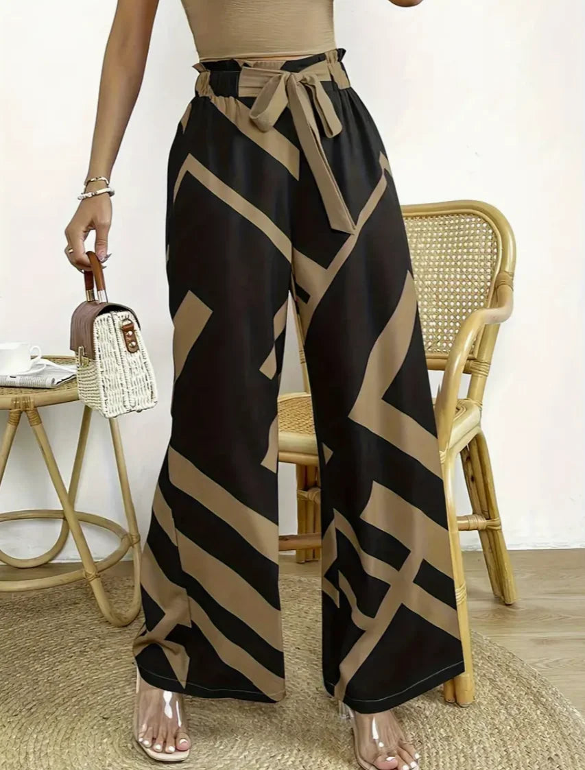 Resort Luxe Geometric Palazzo Pants