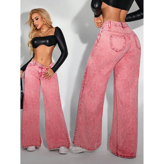 Rosé Revival Wide-Leg Jeans
