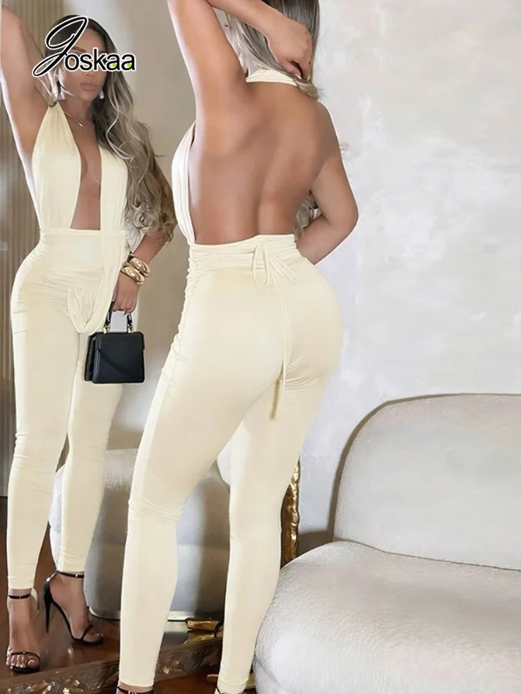 She’s Tempting Plunge Jumpsuit