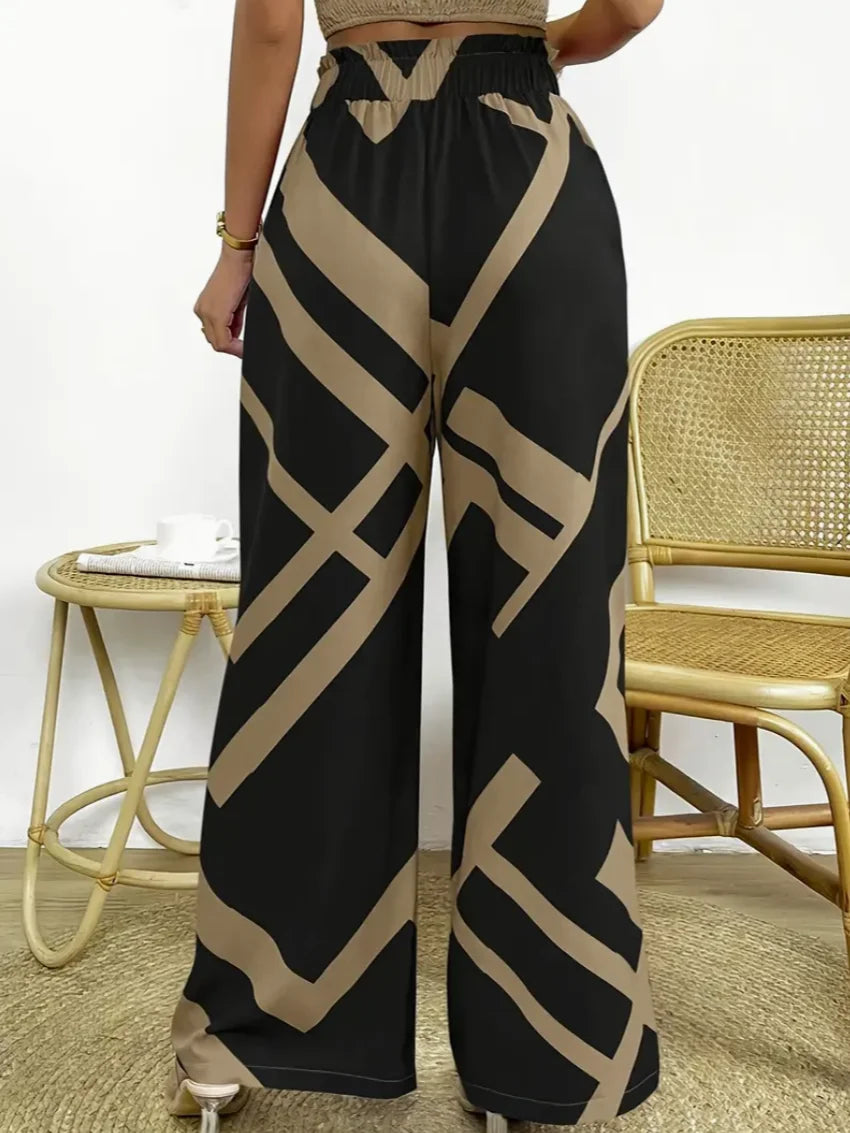 Resort Luxe Geometric Palazzo Pants