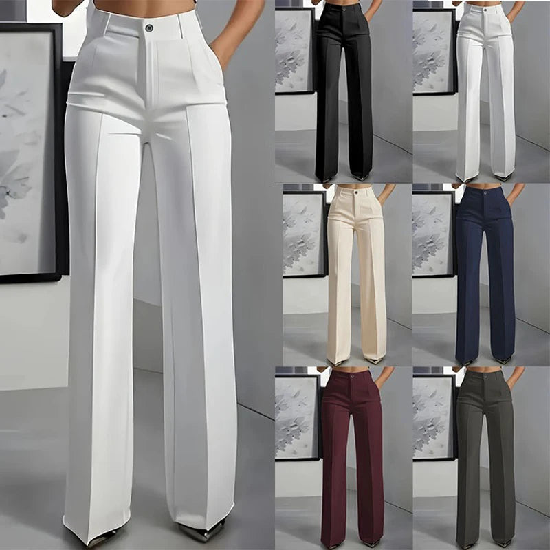 Executive Elegance Wide-Leg Trousers