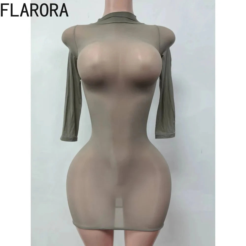 Second Skin Sheer Mini Dress