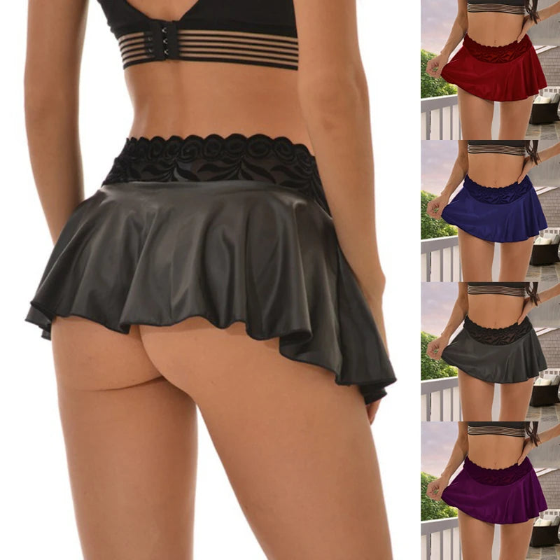 Lace Waist Mini Skirt