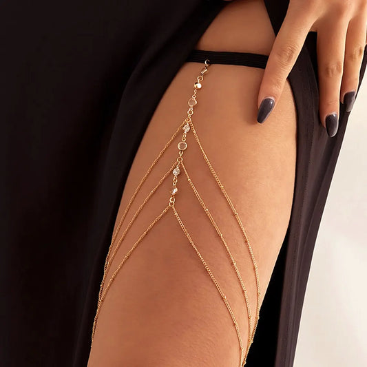 Luxe Cascade Crystal Leg Chain