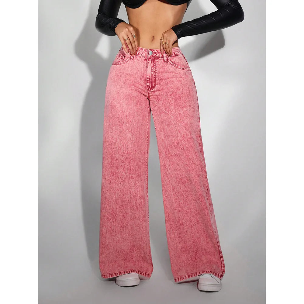 Rosé Revival Wide-Leg Jeans