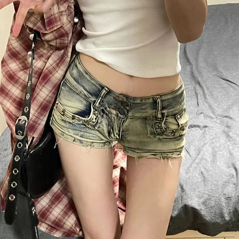She’s Trouble Denim Shorts