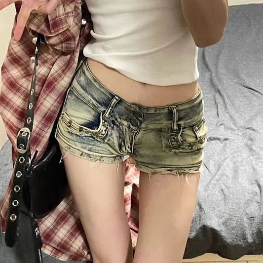 She’s Trouble Denim Shorts
